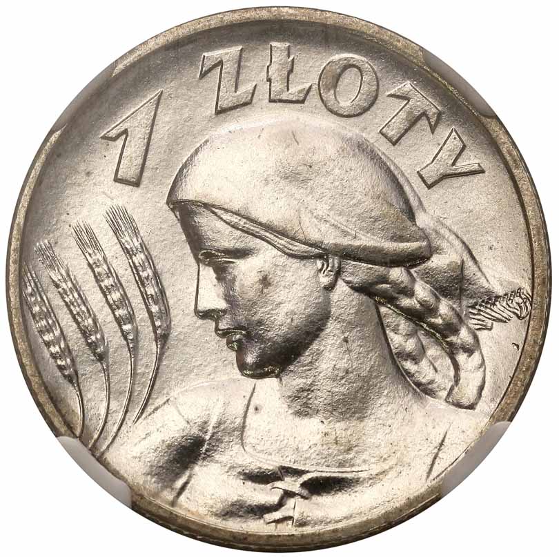 ll RP. 1 złoty 1925, Londyn, srebro, NGC SPECIMEN, UNIKAT, z kolekcji H. Karolkiewicza